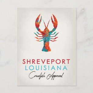 Carte Postale Shreveport Louisiane Crawfish Bright