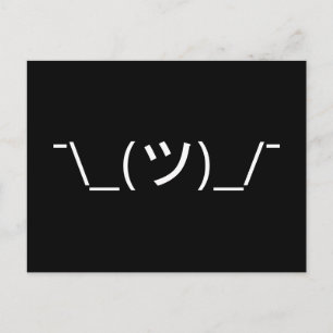 Carte Postale Shrug Emoticon —\_(ツ)_/ Afficher le Kaomoji japona