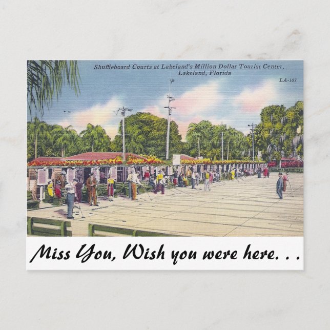 Carte Postale Shuffleboard, Lakeland, Floride (Devant)