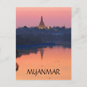 Carte Postale shwedagon coucher de soleil myanmar