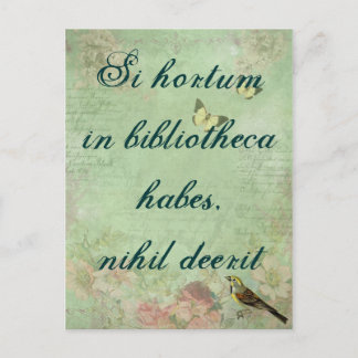 Carte Postale Si hortum in libreca habites, nihil deerit