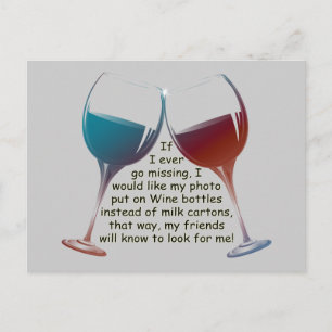 Carte Postale Si j'ai déjà disparu... plaisir Vin dire cadeaux