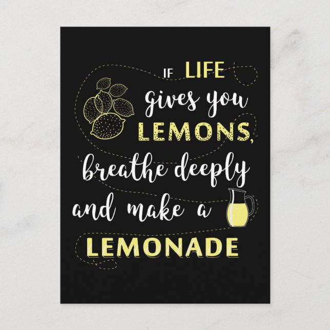 Carte Postale Si la vie vous donne citrons Drôle Citation Postca (Devant)