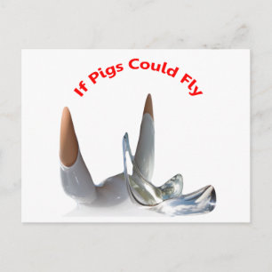 Carte Postale Si les porcs pouvaient voler