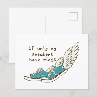 Carte Postale Si seulement mes baskets ont des ailes