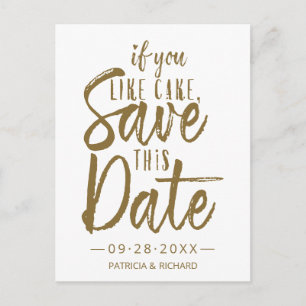 Carte Postale Si Vous Aimez Gâteau Enregistrer Cette Date Mariag