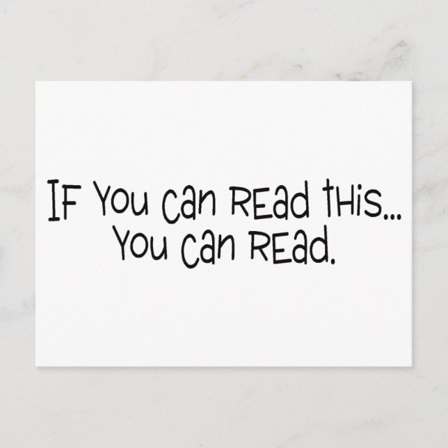 Carte Postale Si Vous Pouvez Lire Cela, Vous Pouvez Lire (Devant)