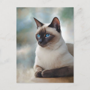Carte Postale Siamese Chat 749 Art numérique