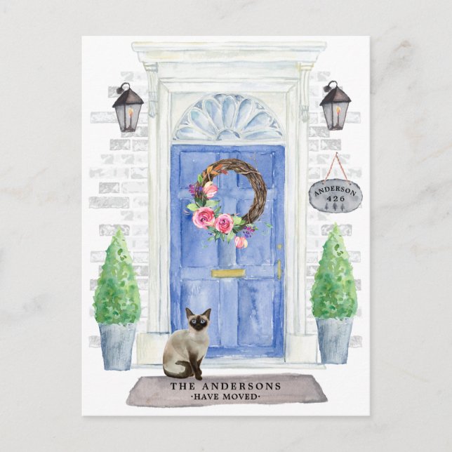 Carte Postale Siamese Chat Moving Faire-part (Devant)