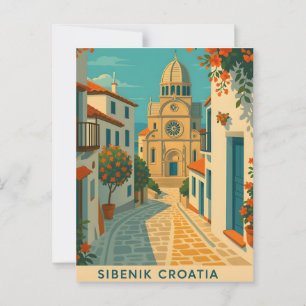 Carte Postale Šibenik Croatie Vintage voyage PostCAR- St. James