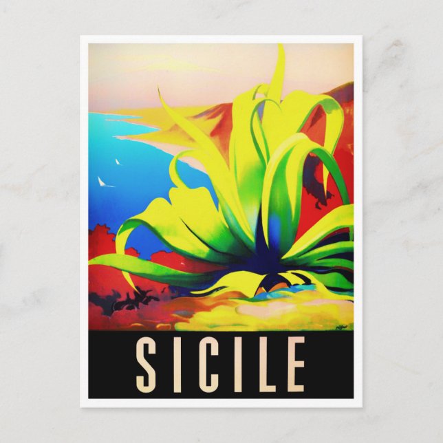 Carte Postale Sicile Italie voyage vintage (Devant)