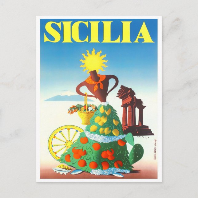Carte Postale Sicile Italie voyage vintage (Devant)