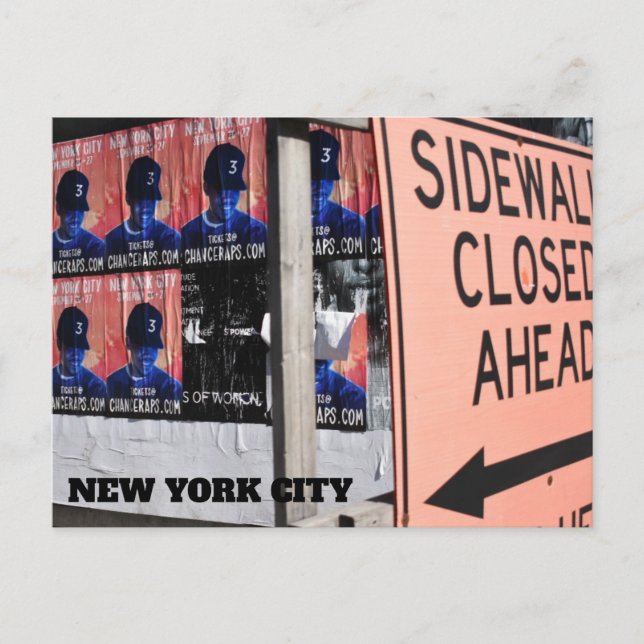 Carte Postale Sidewalk Closed New York Urban Street Photographie (Devant)