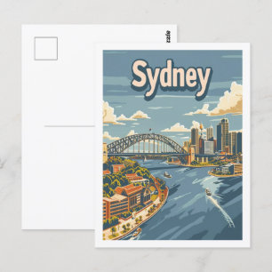Carte Postale Sidney Australie célèbre Vintage voyage Place