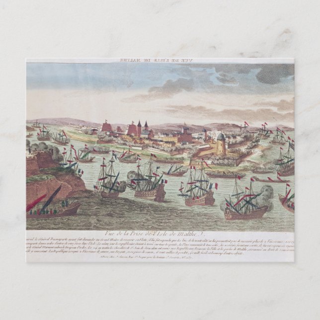 Carte Postale Siège de Malte, 12 juin 1798 (Devant)