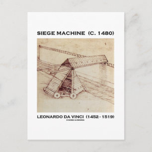 Carte Postale Siege Machine (C. 1480) Leonardo da Vinci