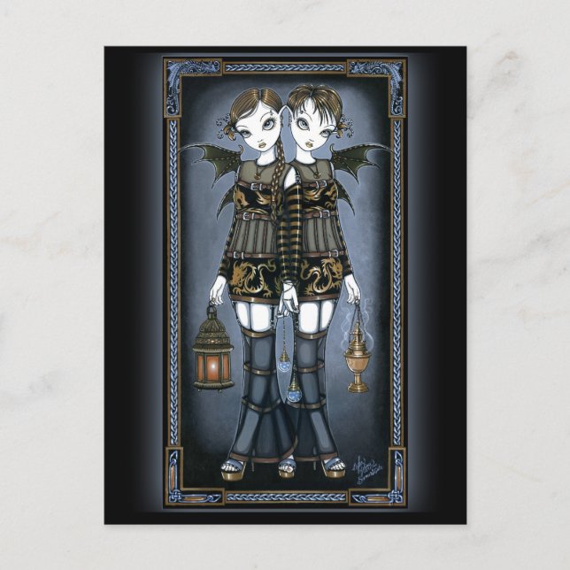 Carte postale "Sienna & Celeste" Dragon Twin Fairi (Devant)