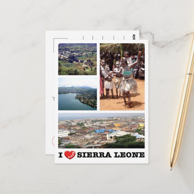 Carte Postale Sierra Leone - J'aime - (Devant/Arrière en situation)
