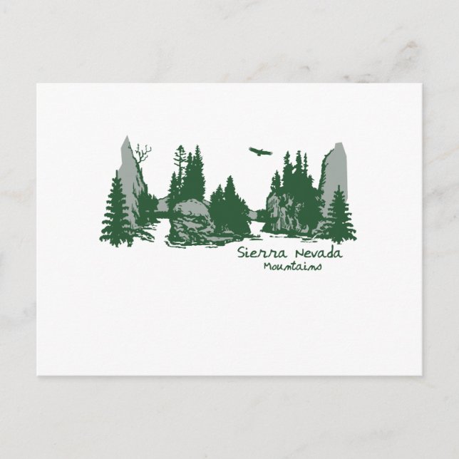 Carte Postale Sierra Nevada Montagnes & Arbres (Devant)