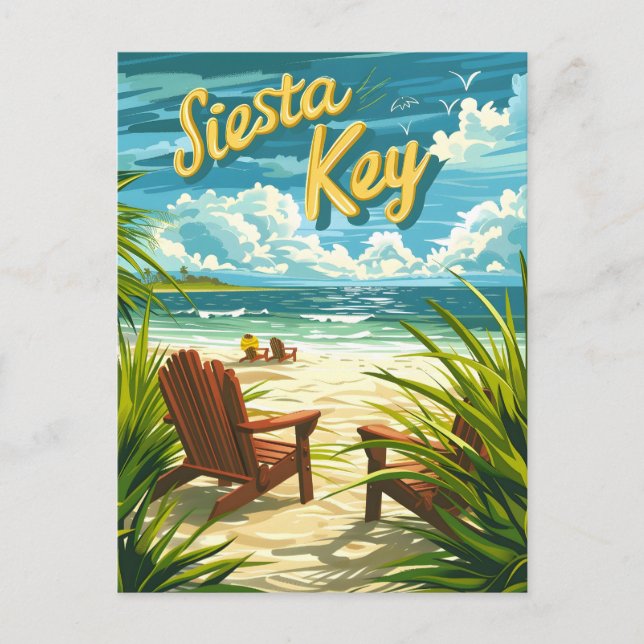 Carte Postale Siesta Key Florida vintage (Devant)