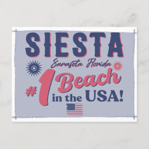 Carte Postale Siesta Key Florida Vintage Souvenir FL Retro Beach