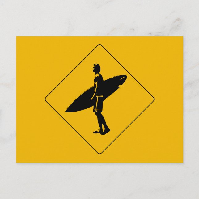 Carte Postale Signal d'avertissement de surf, San Diego (Devant)