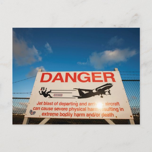 Carte Postale Signal d'avertissement près de l'aéroport Saint-Ma (Devant)