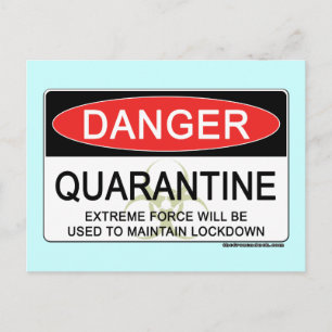 Carte Postale Signal de danger de quarantaine