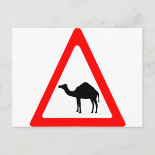 Carte Postale Signal de trafic de passage de chameaux de prudenc