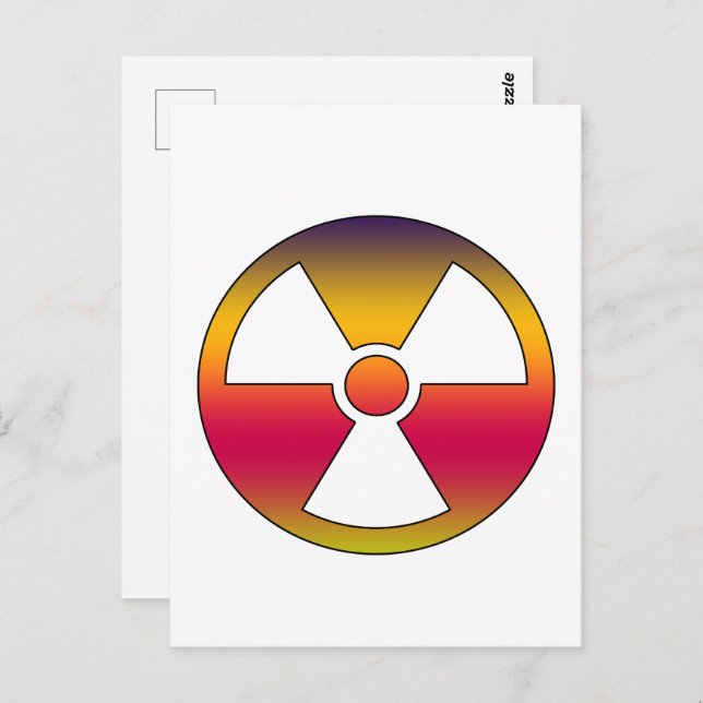 Carte Postale Signal radioactif nucléaire (Devant / Derrière)