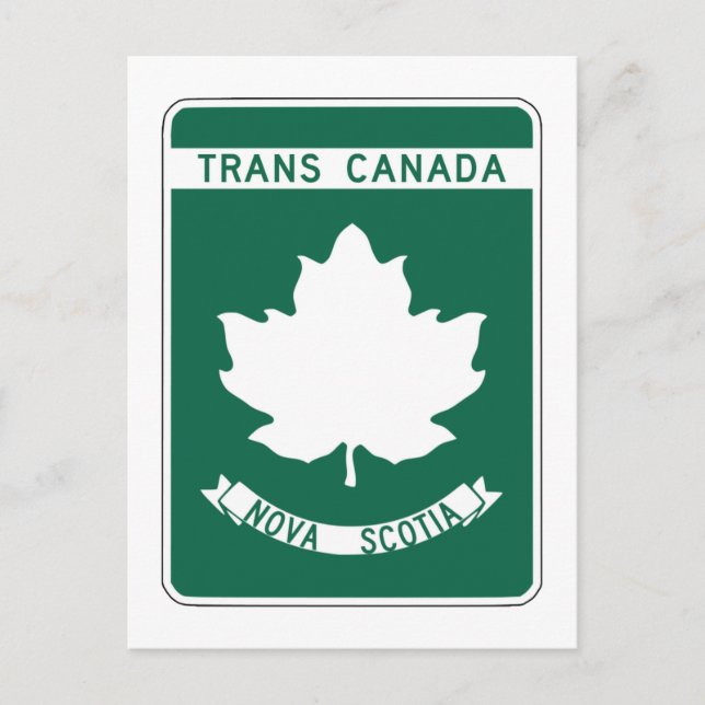 Carte Postale Signal routier transcanadien de la Nouvelle-Écosse (Devant)
