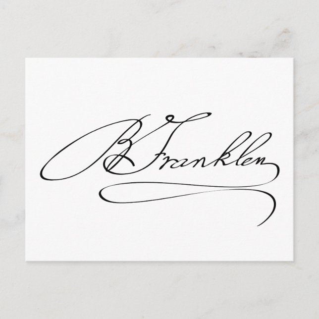Carte Postale Signature Ben Franklin (Devant)