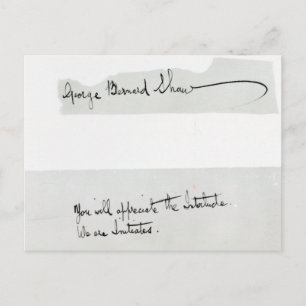 Carte Postale Signature de George Bernard Shaw