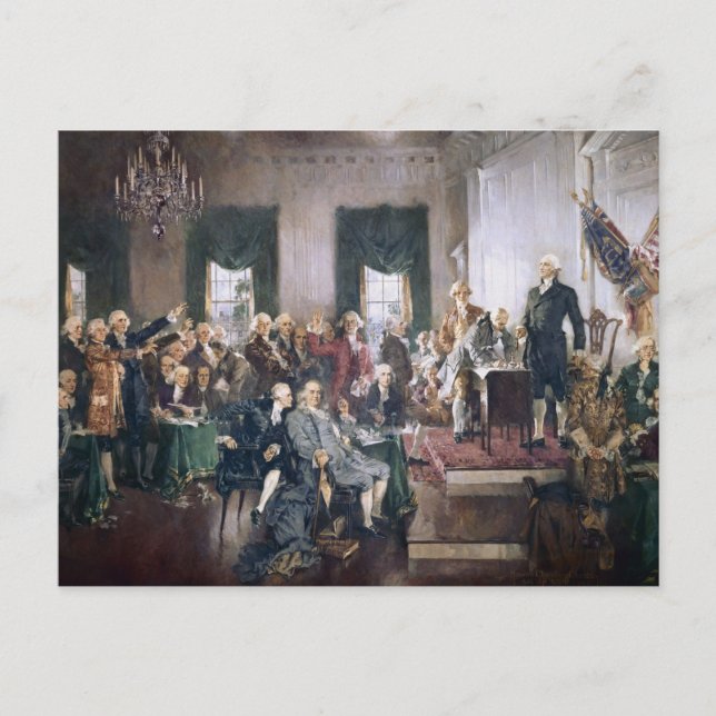 Carte Postale Signature de la Constitution américaine par Christ (Devant)
