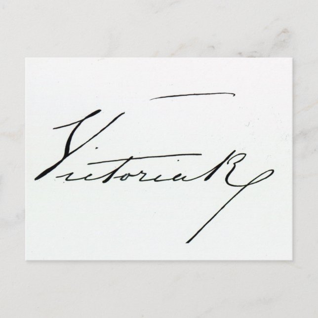 Carte Postale Signature de la reine Victoria (stylo et encre sur (Devant)