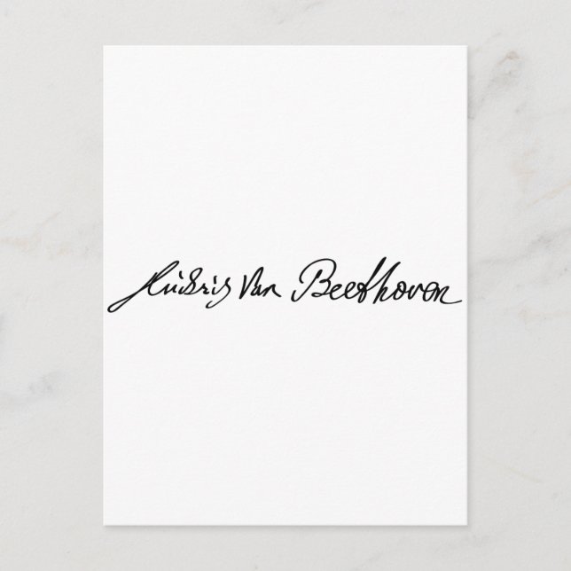 Carte Postale Signature du musicien Ludwig van Beethoven (Devant)