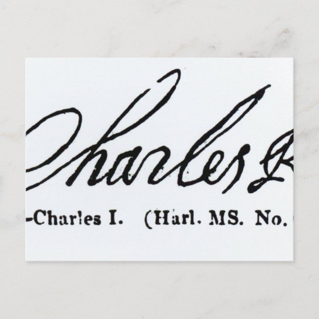 Carte Postale Signature du roi Charles Ier (Devant)