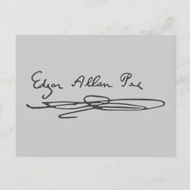 Carte Postale Signature Edgar Allan Poe (Devant)