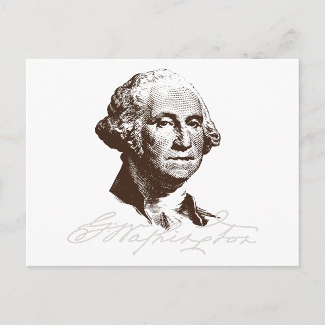 Carte Postale Signature George Washington (Devant)