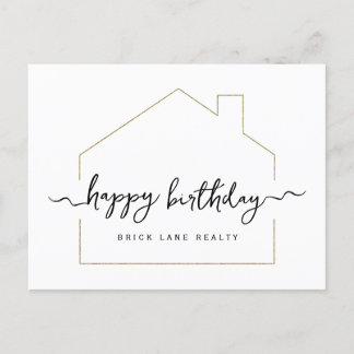 Carte Postale Signature Script Joyeux Anniversaire Immobilier