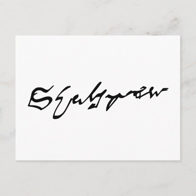 Carte Postale Signature William Shakespeare (Devant)
