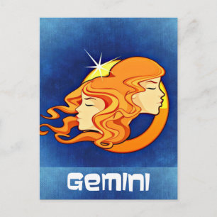 Carte Postale Signe astrologique Gémeaux Zodiaque