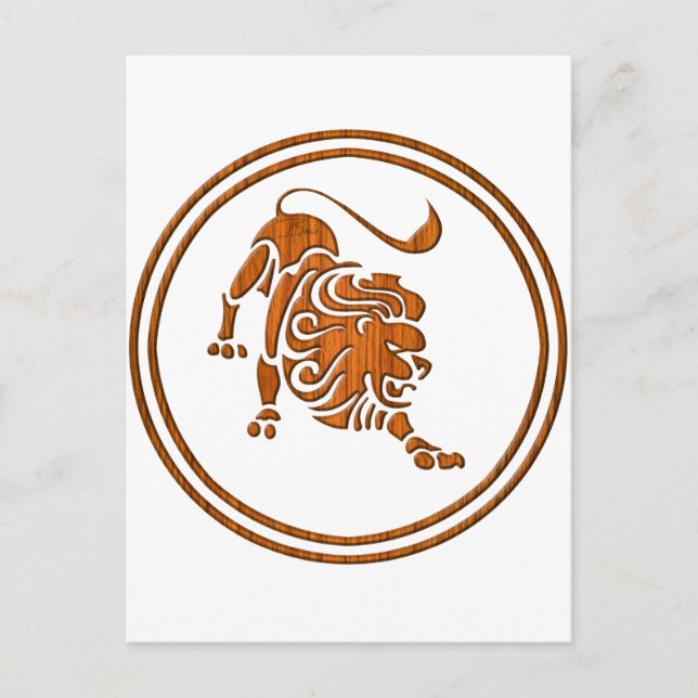 Carte Postale SIGNE D'Astrologie Lion Lion Lion Leo (Devant)