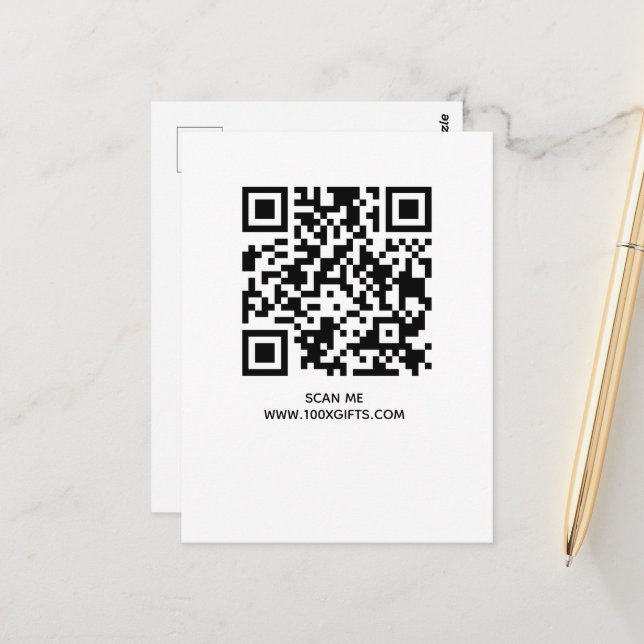 CARTE POSTALE SIGNE DE CODE QR D'ENTREPRISE - UTILISER GÉNÉRATEU (Devant/Arrière en situation)