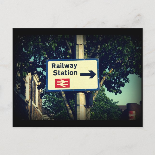 CARTE POSTALE SIGNE DE LA GARE (Devant)