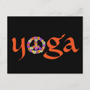 Carte Postale Signe de paix floral Yoga