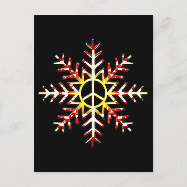 CARTE POSTALE SIGNE DE PAIX SNOWFLAKE (Devant)