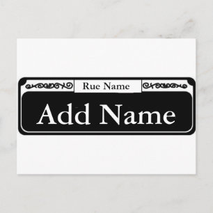 Carte Postale Signe de rue vide, Ajouter un nom, nom de rue