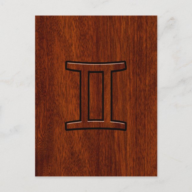 Carte Postale Signe du zodiaque Gémeaux sur décoration semblable (Devant)