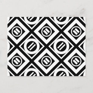 Carte Postale SIGNE ÉGAL BLANC Motif géométrique en noir